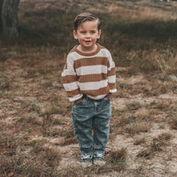 Knitted sweater | Chunky stripe | Smoke