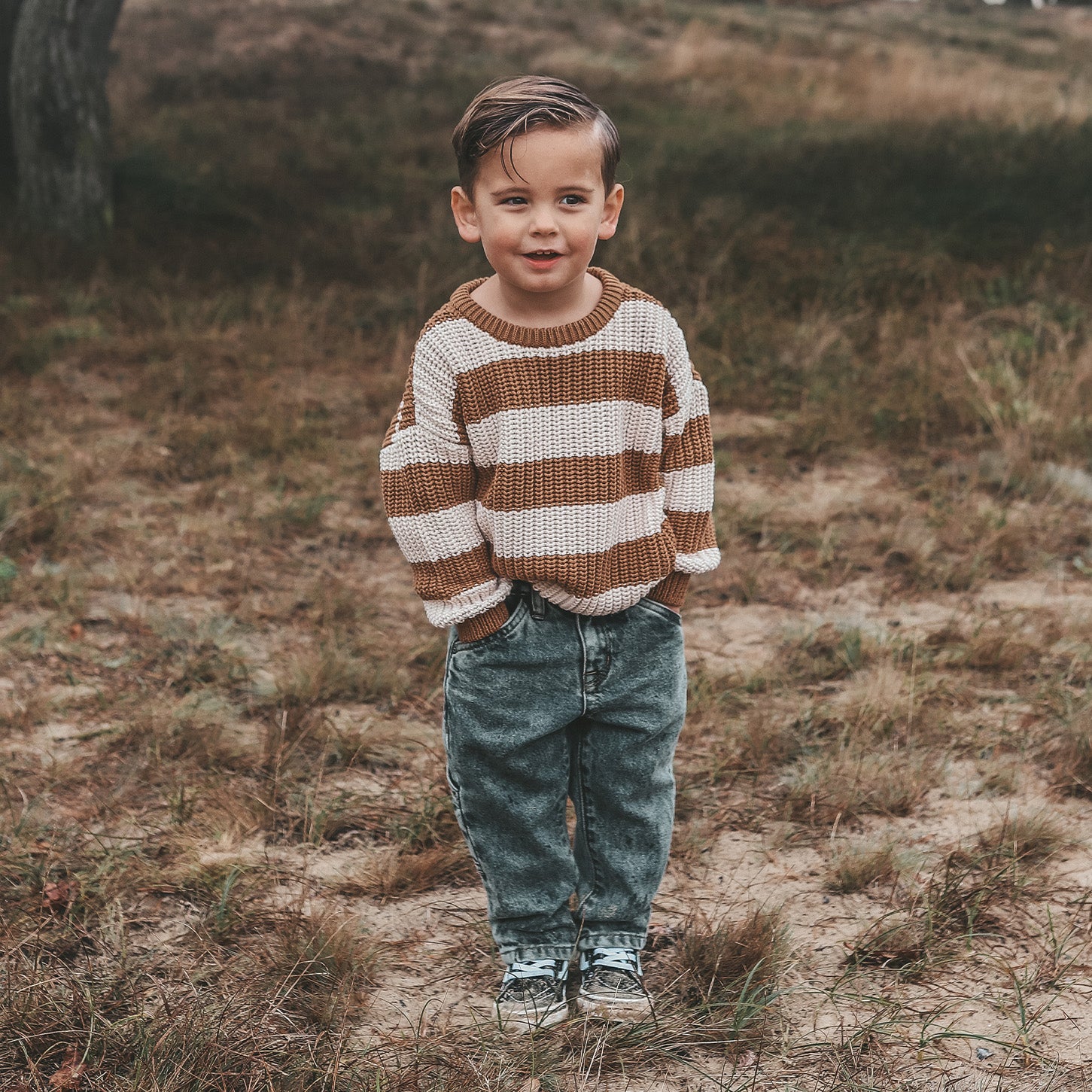 Knitted sweater | Chunky stripe | Smoke