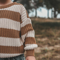 Knitted sweater | Chunky stripe | Smoke