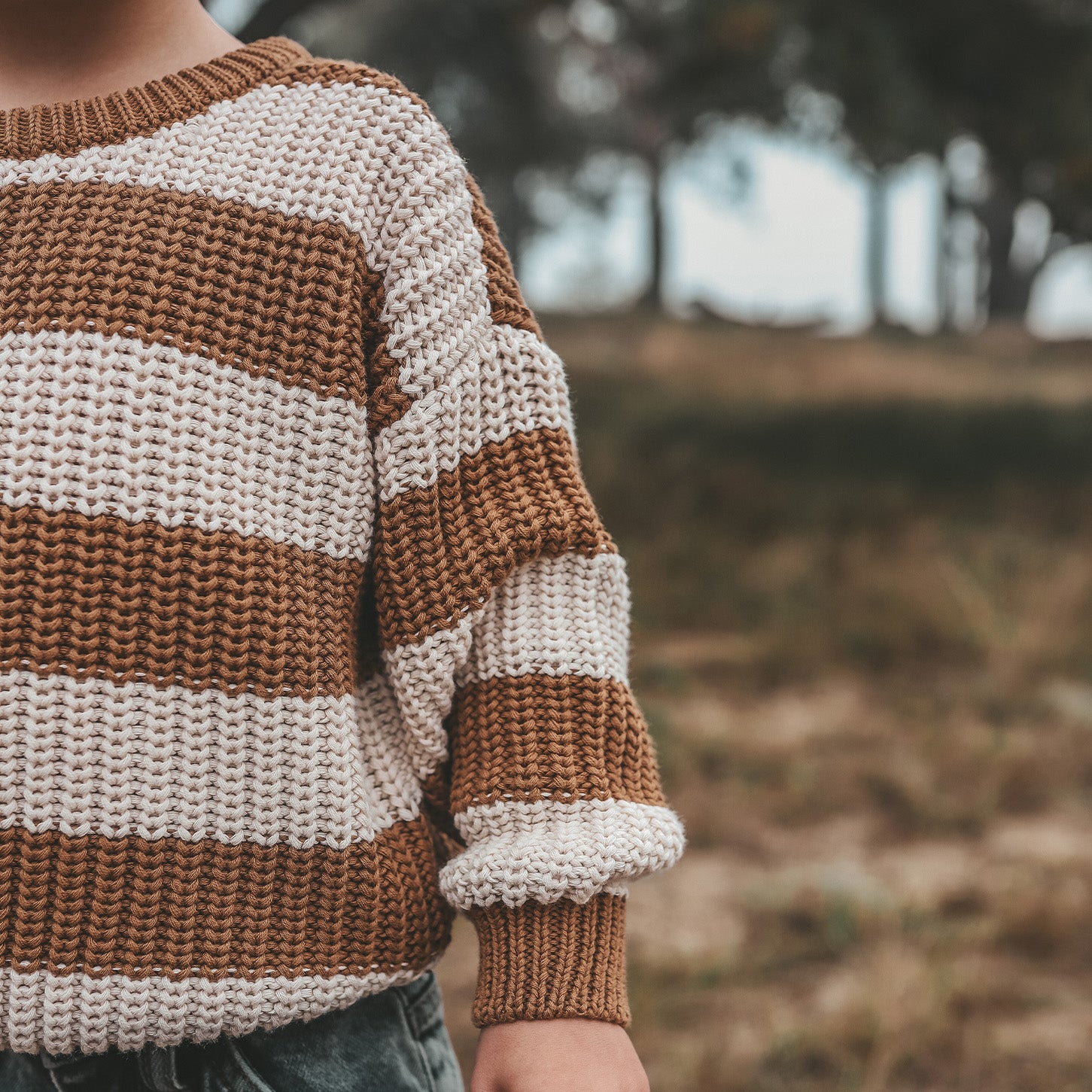 Knitted sweater | Chunky stripe | Smoke