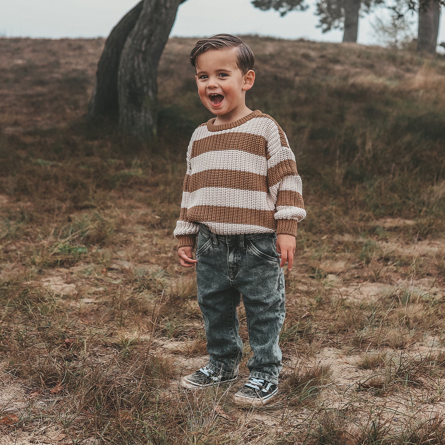 Knitted sweater | Chunky stripe | Smoke