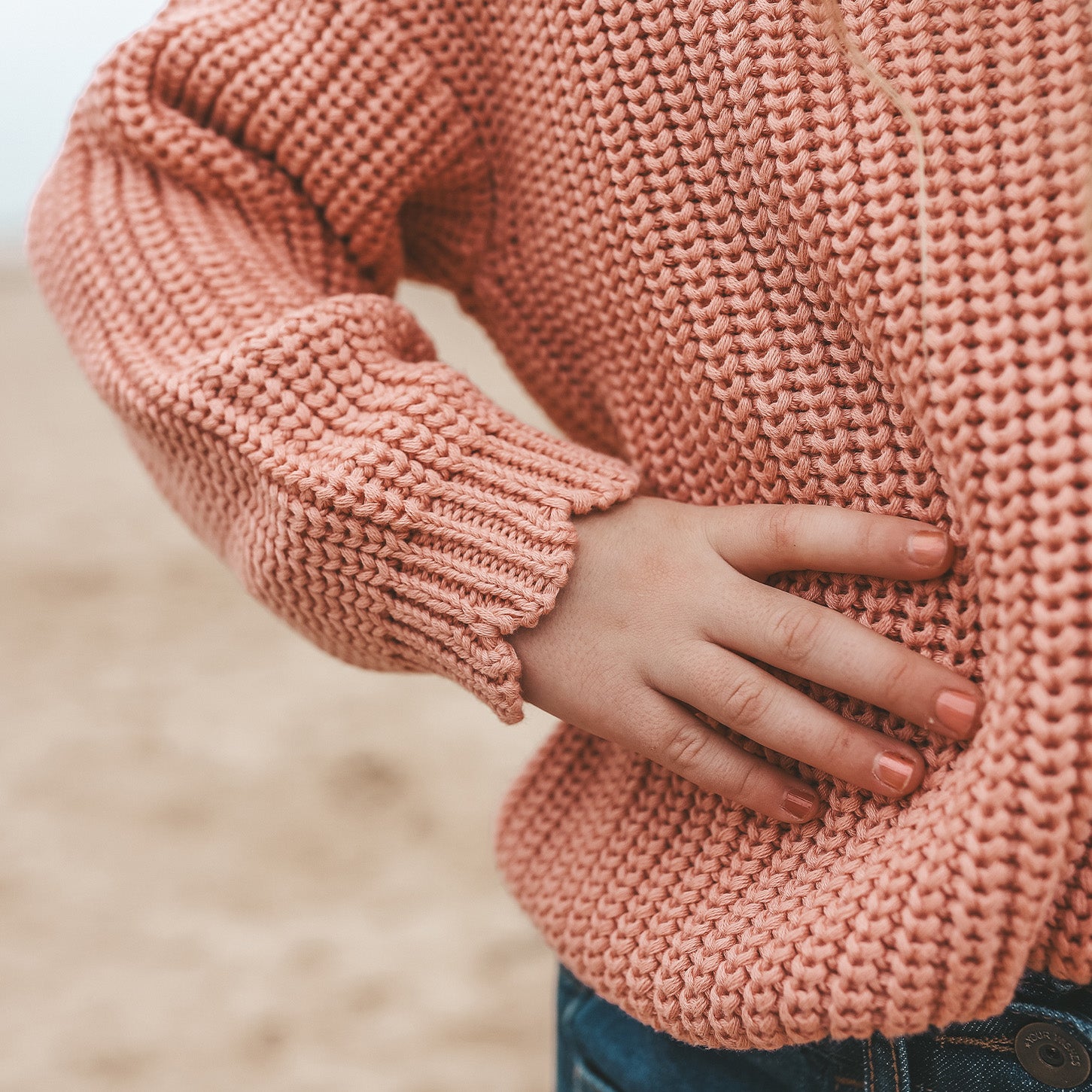Sweater | Chunky scallop knit | Rose dawn