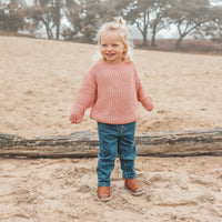 Sweater | Chunky scallop knit | Rose dawn