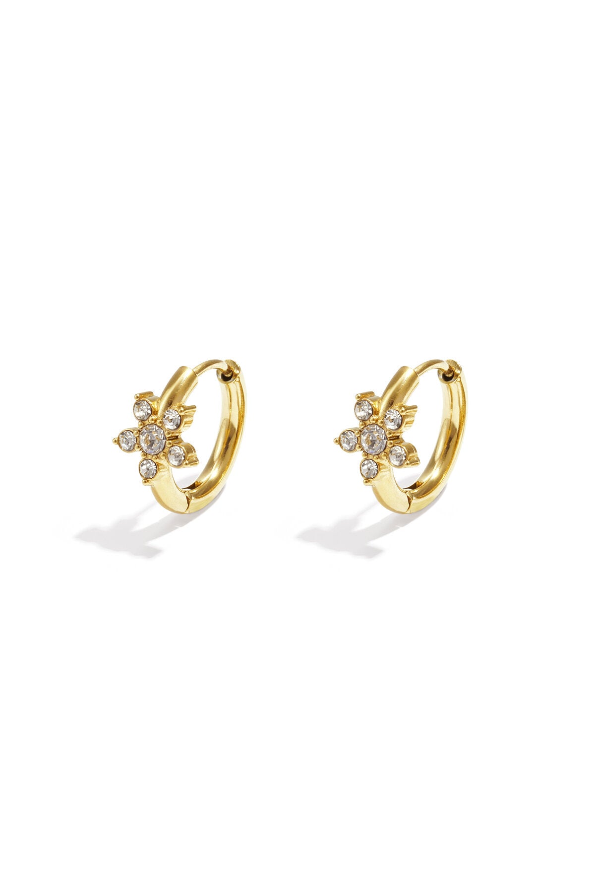 Stainless Steel Hoop Earrings Flower Casual Daily Simple Series Women's jewelry