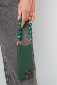 Telefoonkoord | Chunky hearts | Gebroken wit & goud