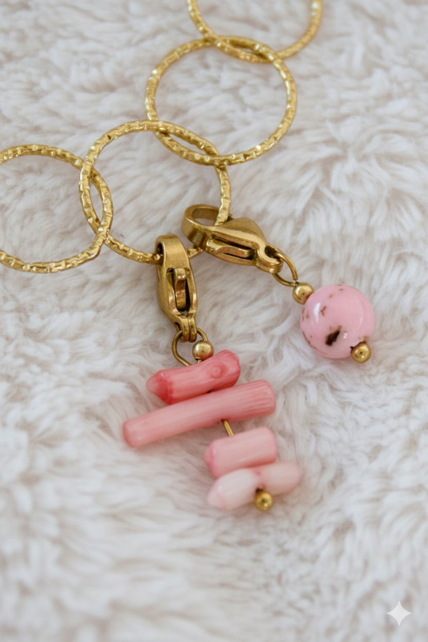 Bedel | Mix & match | Pink stone | Goud