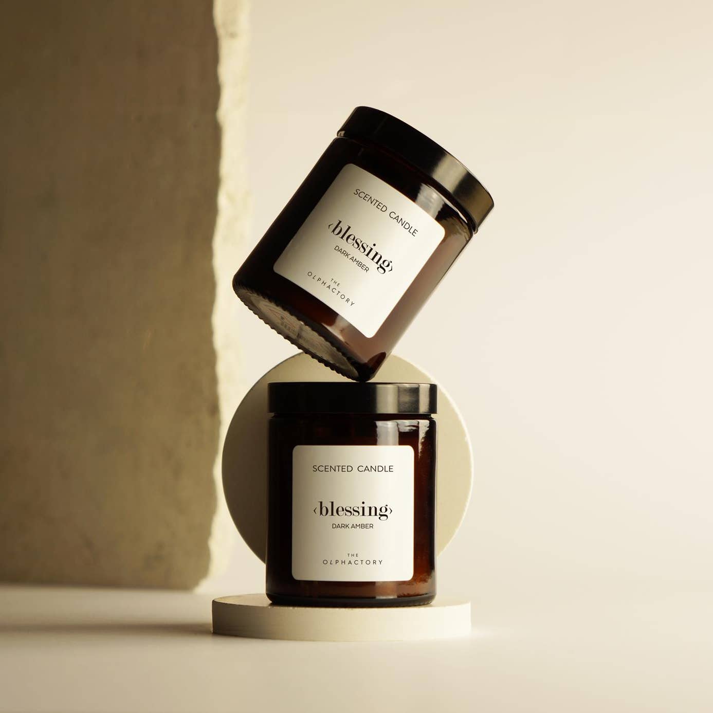 Geurkaars in glazen pot | Dark amber