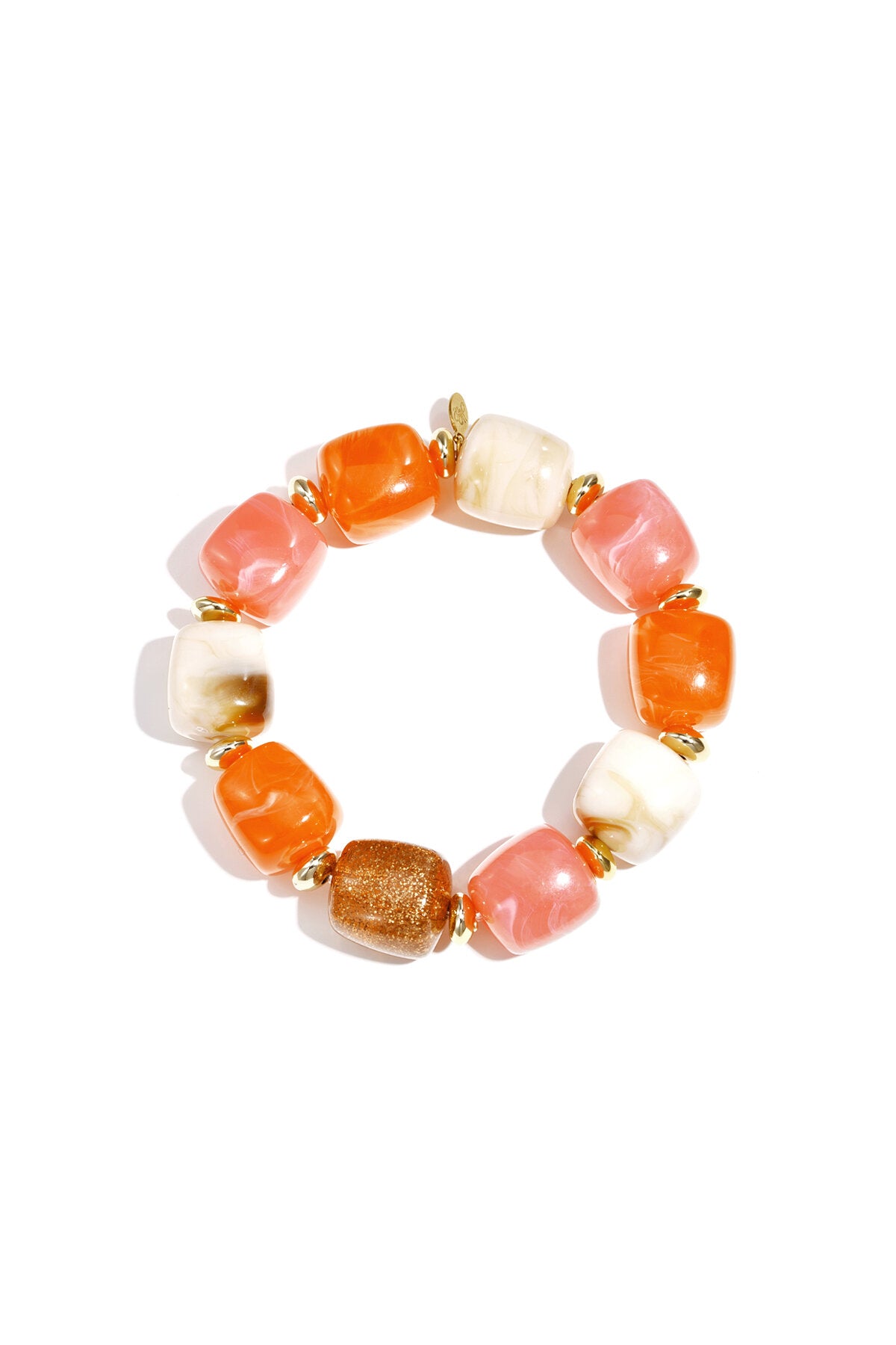 Beaded bracelet with statement glitter bead