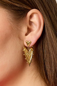 Stainless Steel Drop Earrings Heart Casual Daily Simple Series Women's jewelry