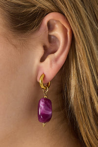 Pre-order | Oorbellen | Irregular stone | Roze