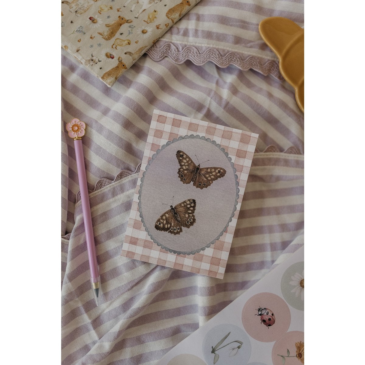 Wenskaart | Vlinder | Bont zandoogje