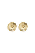 Statement earrings sparkling coin with heart