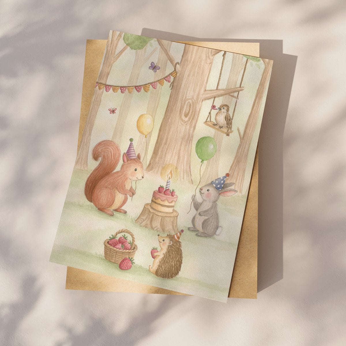 Wenskaart | Feestje in het bos
