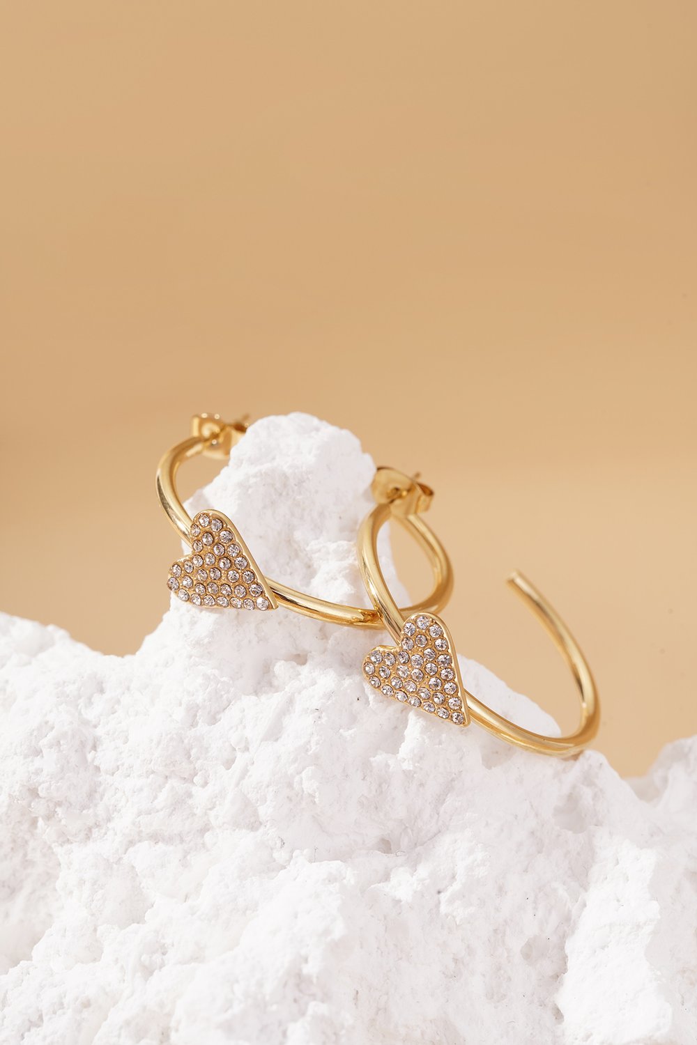 Oorbellen | Sparkly heart | Goud