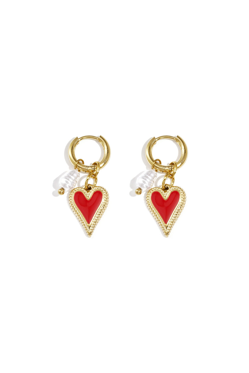 Romantic Heart Drop Earrings for Valentine's Day