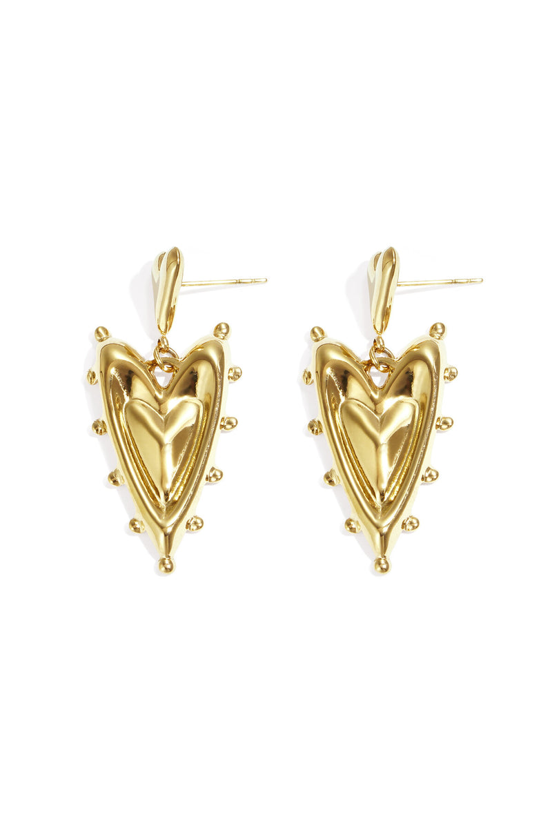 Stainless Steel Drop Earrings Heart Casual Daily Simple Series Women's jewelry