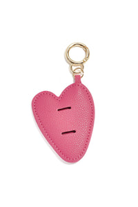 Charming Khaki & Rose Red Heart Bag Charms for Women