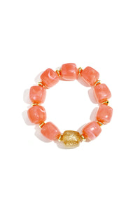 Beaded bracelet with statement glitter bead