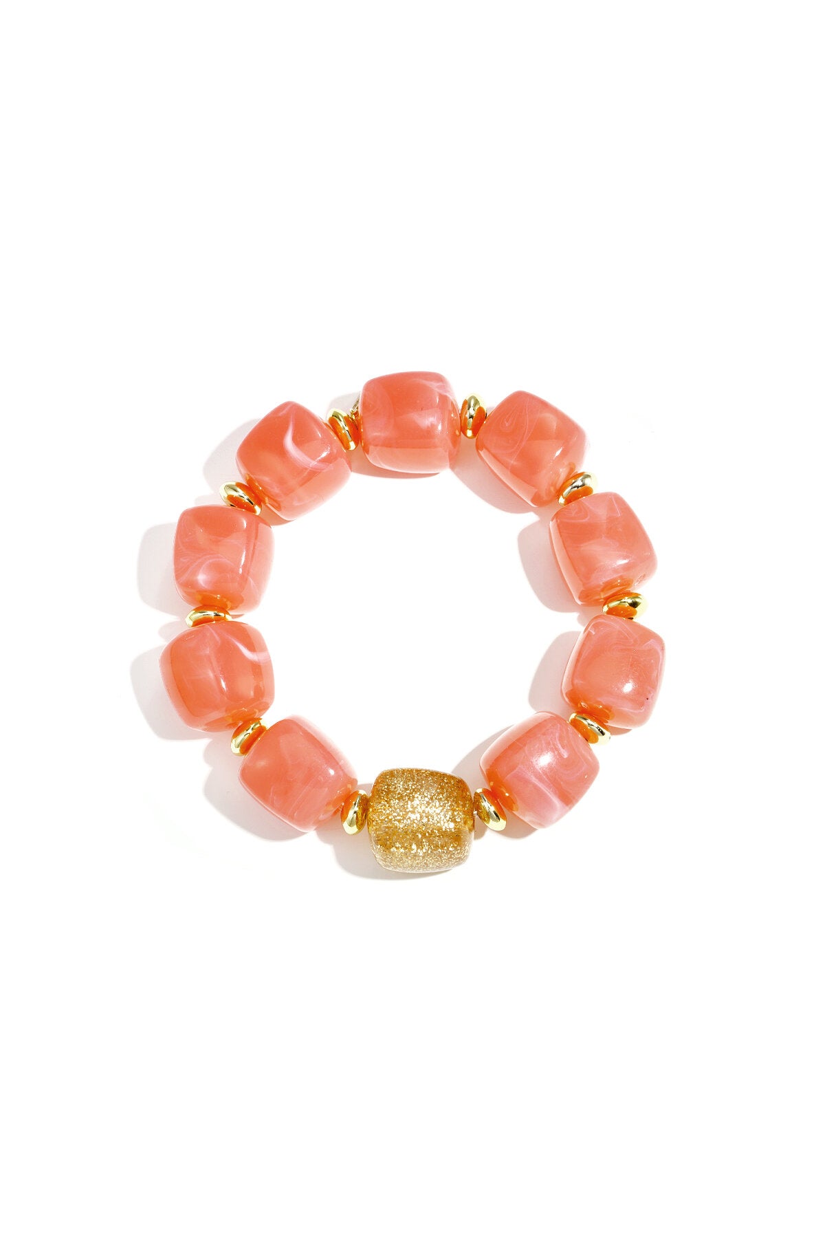 Beaded bracelet with statement glitter bead