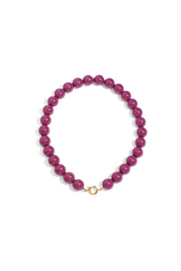 Necklace with large beads and front closure-15mm