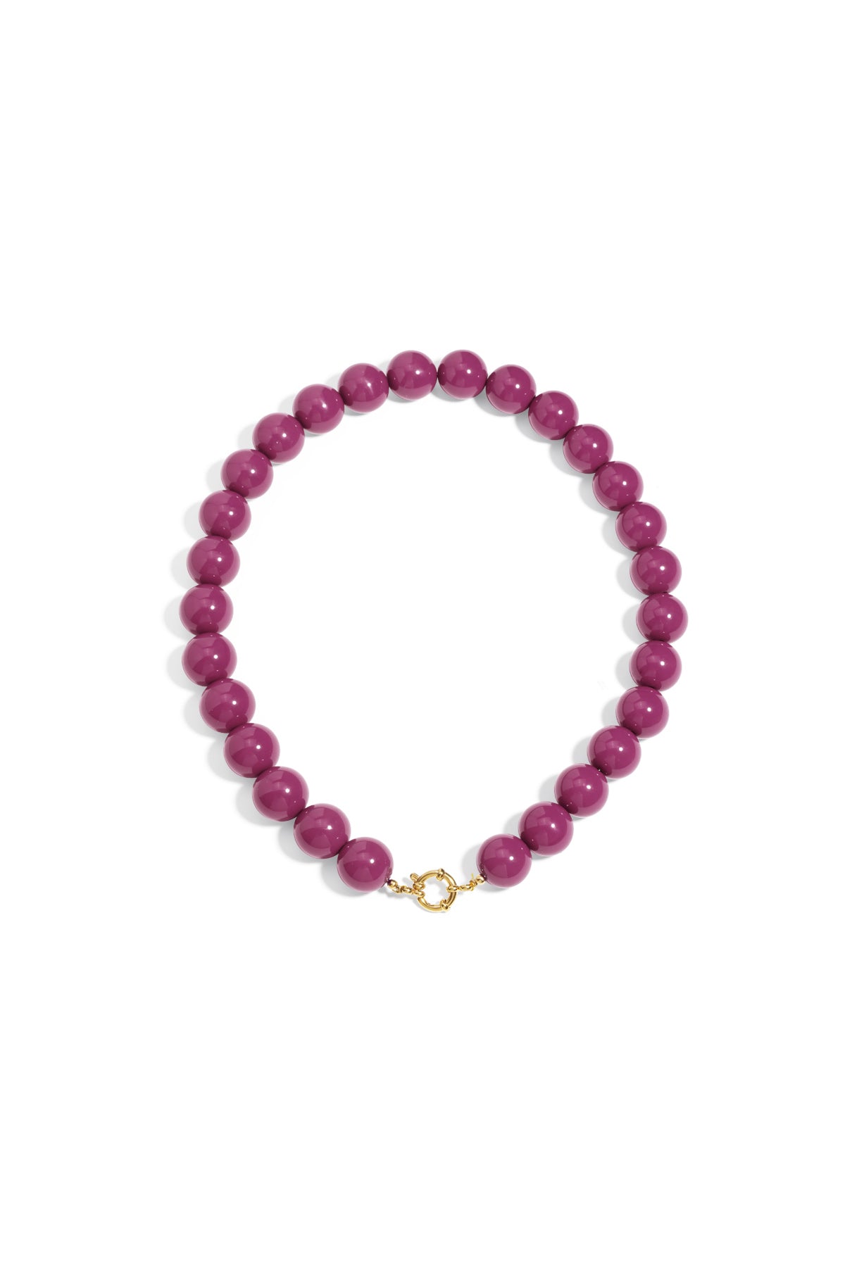 Necklace with large beads and front closure-15mm