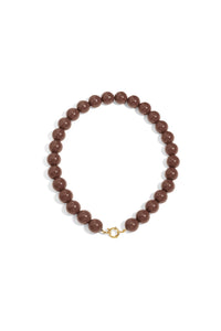 Necklace with large beads and front closure-15mm