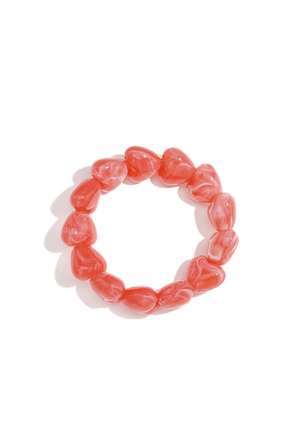 Beaded bracelet with large heart beads