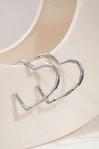 Oorbellen | Bamboo heart | Zilver