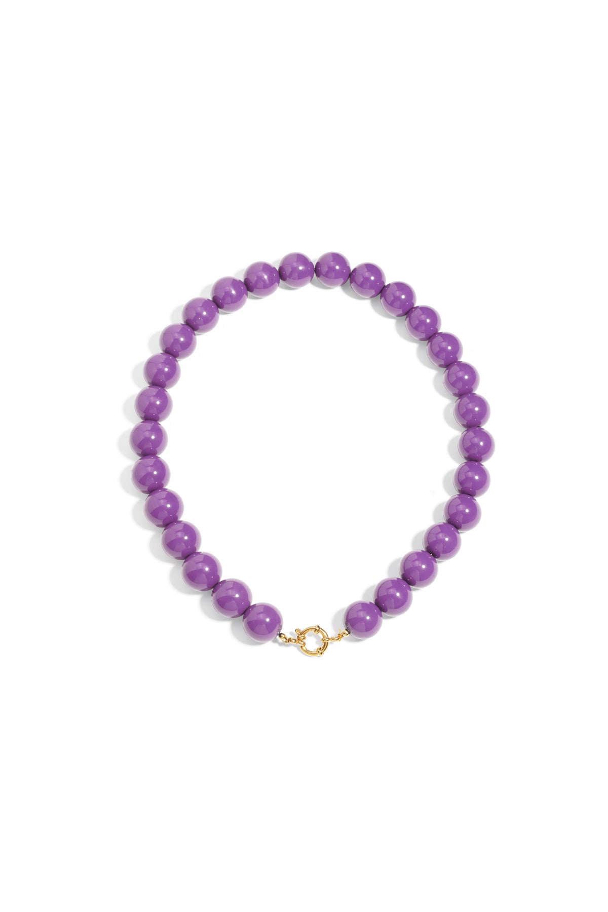 Necklace with large beads and front closure-15mm