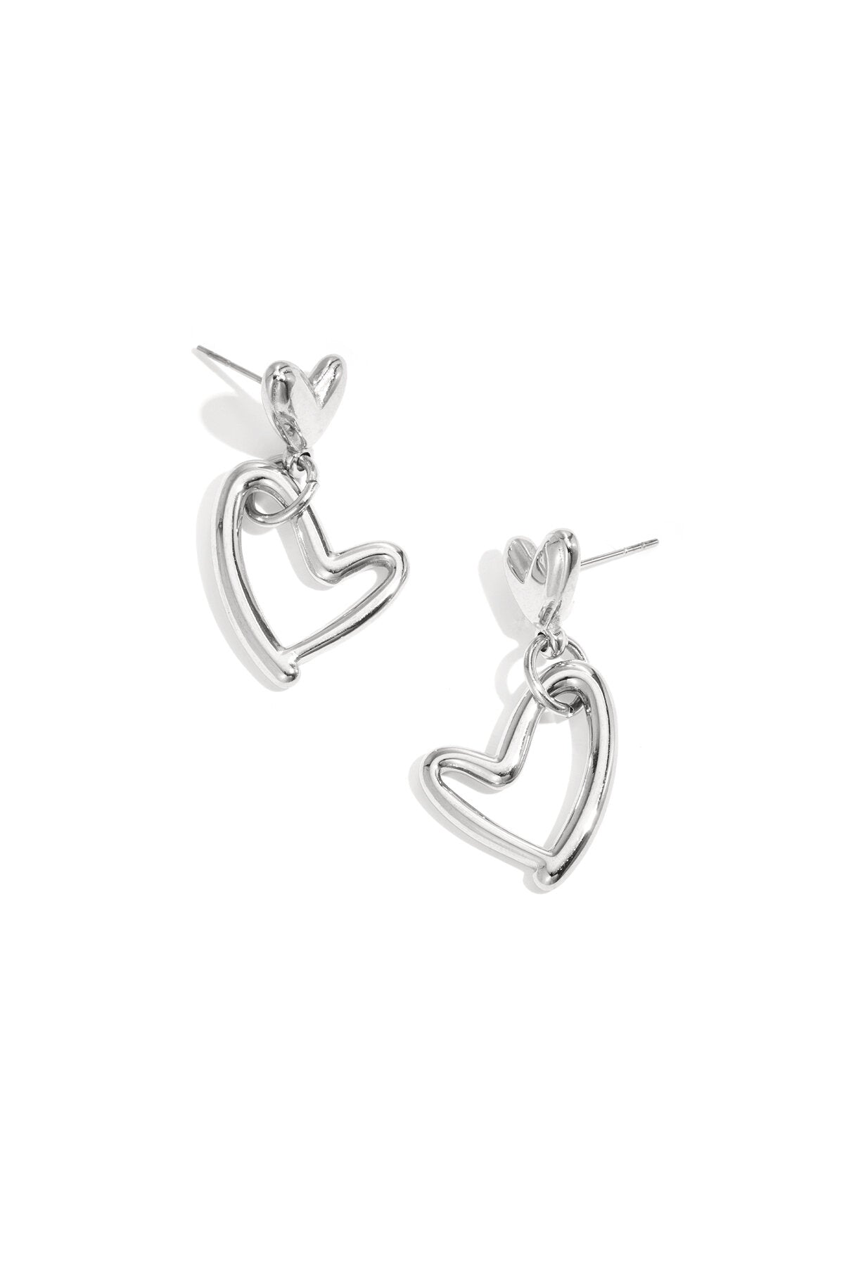 Earrings hanging hearts full and empty