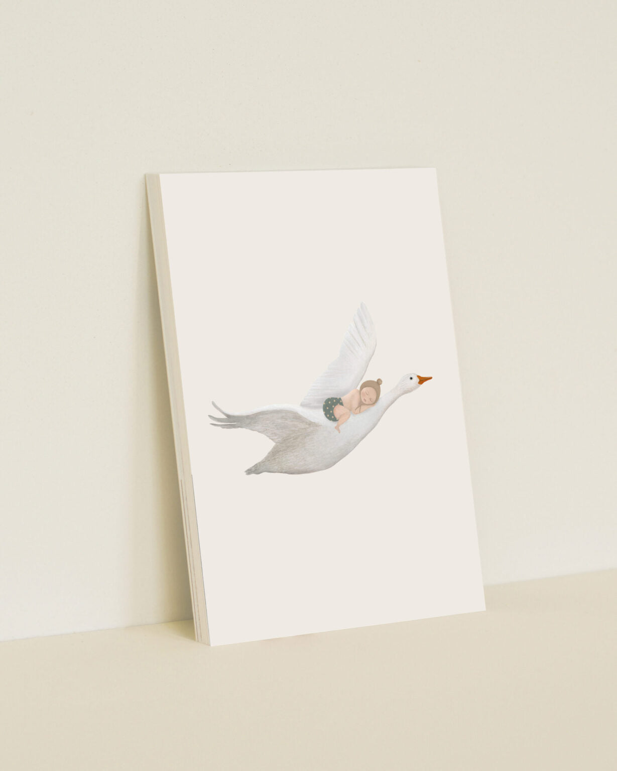 Enkele kaart met envelop | Gans met baby
