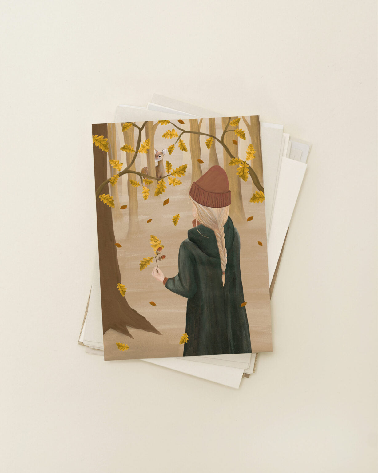 Enkele kaart met envelop | Herfstbos