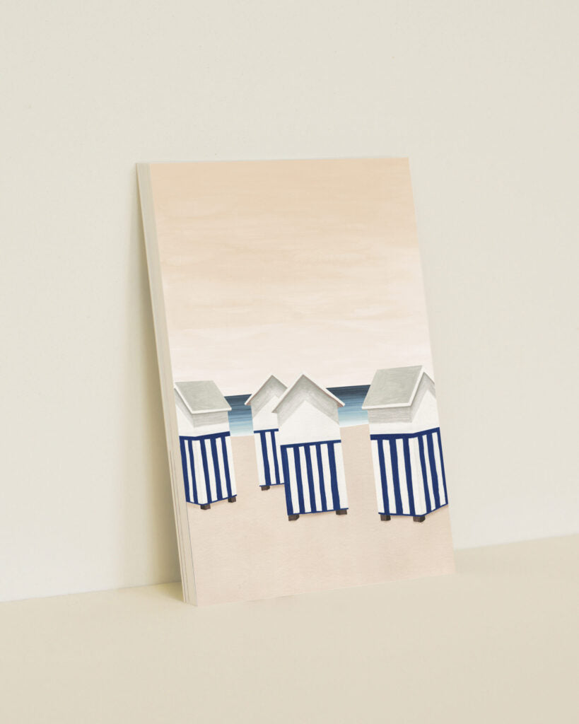 Wenskaart | Cabines aan zee | A6
