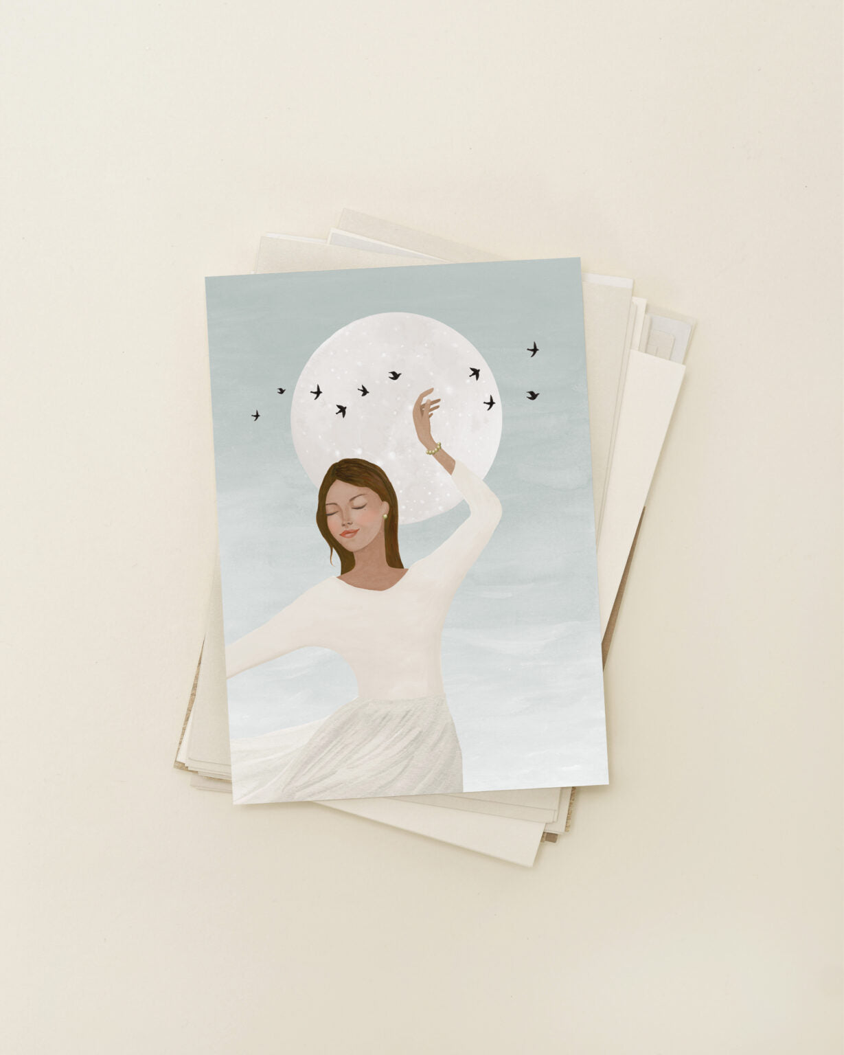 Enkele kaart met envelop | Ritme van de maan