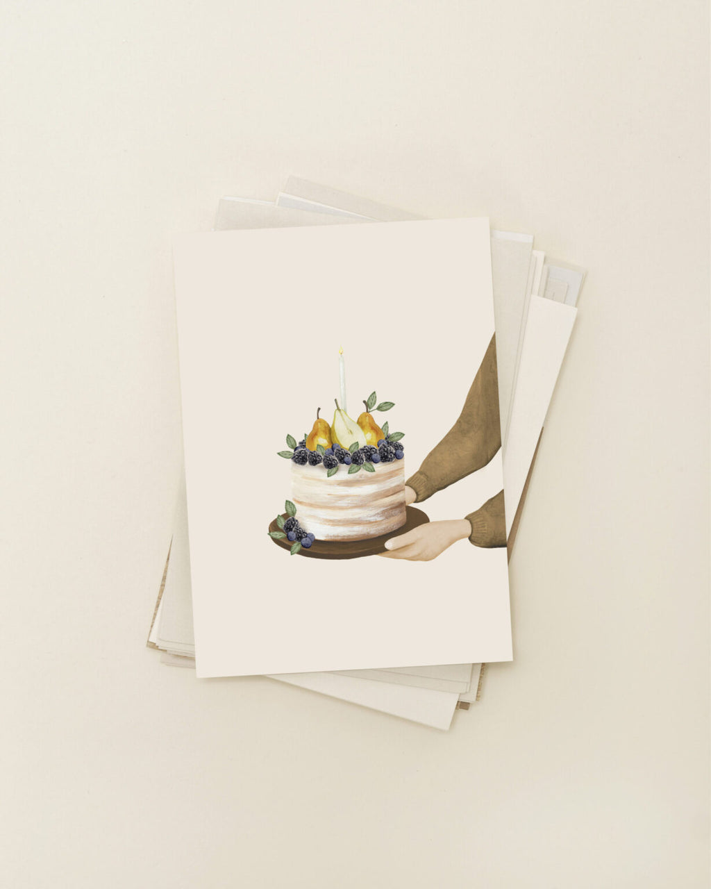 Enkele kaart met envelop | Taart