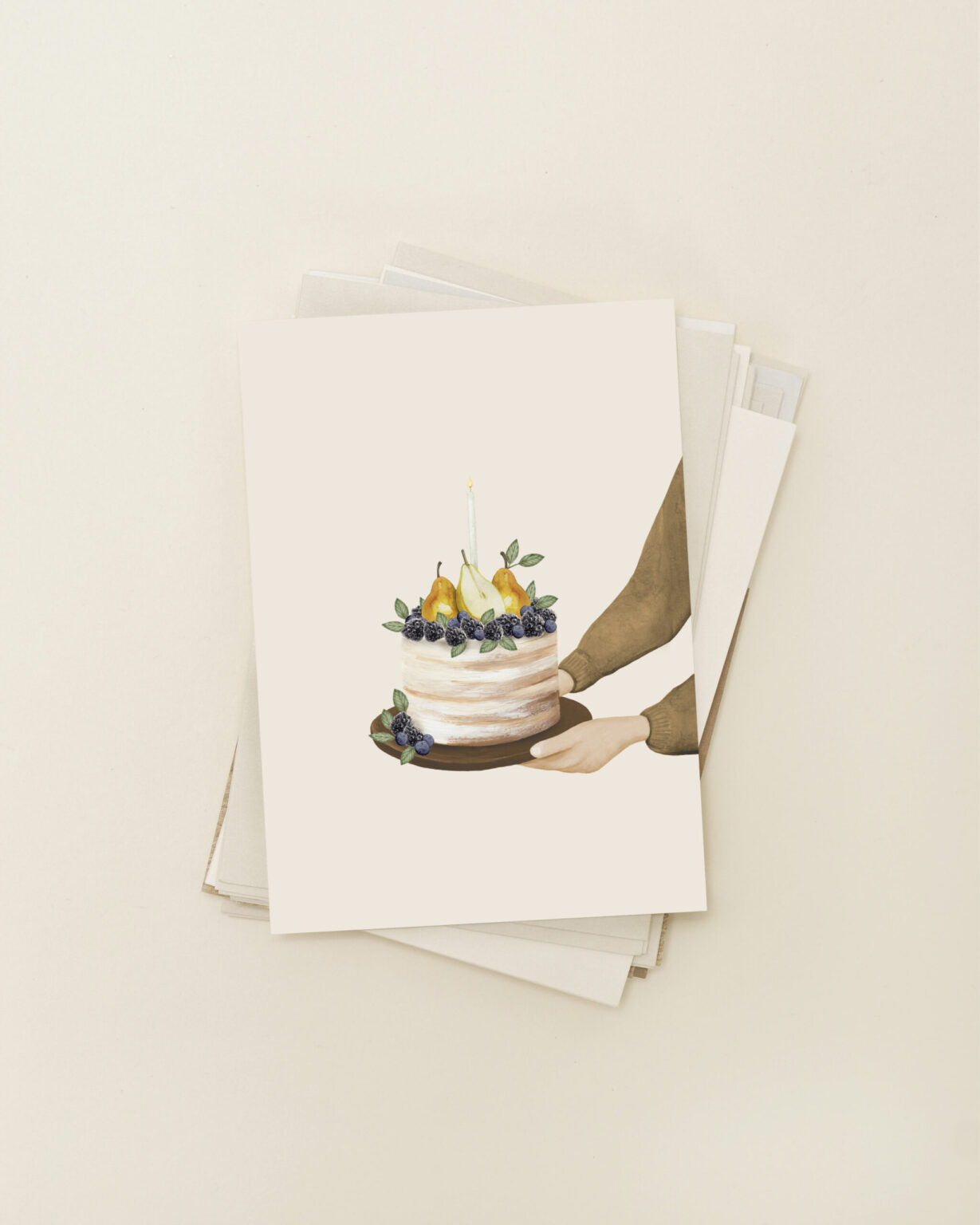 Enkele kaart met envelop | Taart