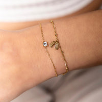 Kinder armband | Regenboog | Goud