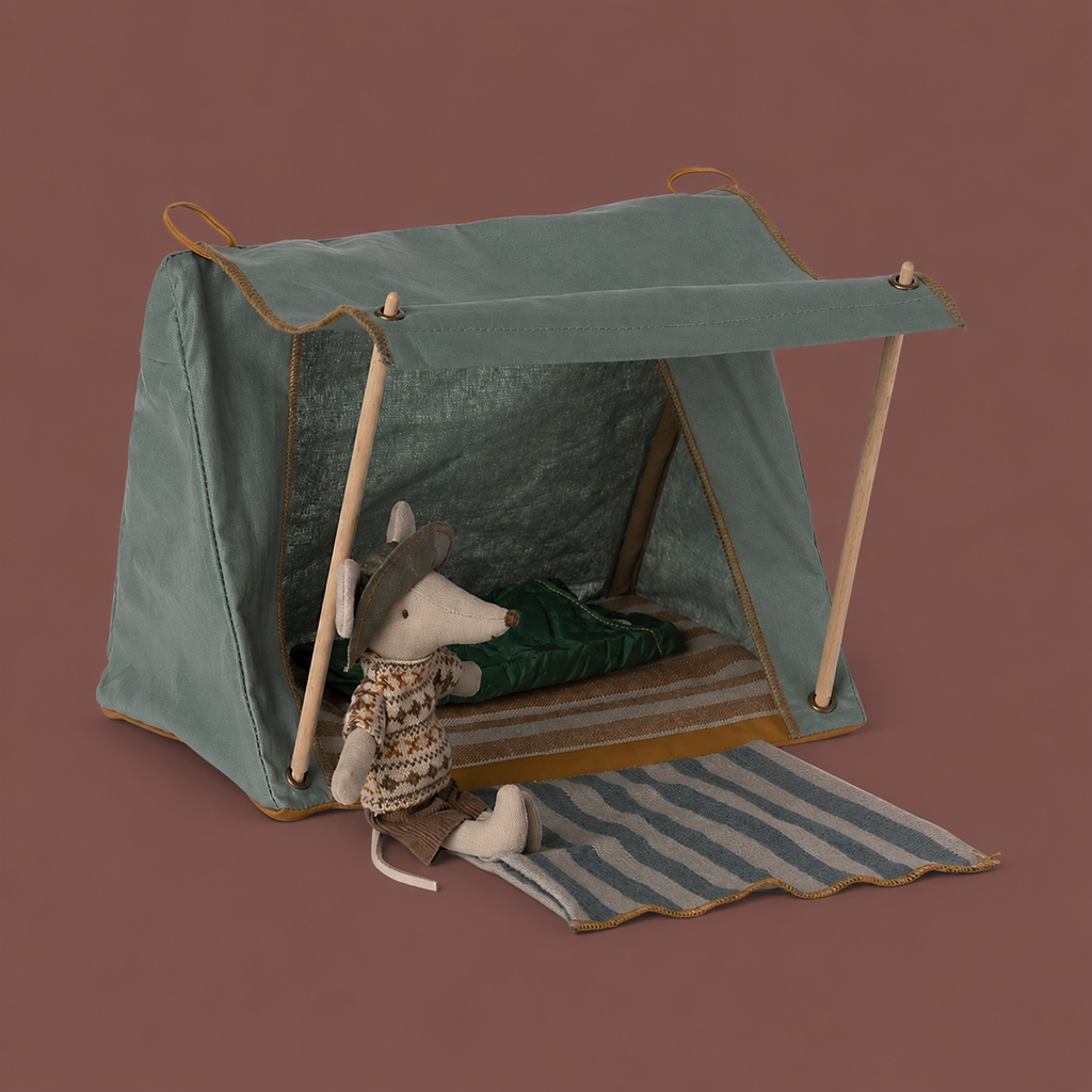 Maileg | Happy camper tent voor hiker muis | Blauw