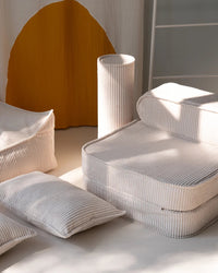 Ribstof rolkussen | Ø 18 x 55 cm | Marshmallow