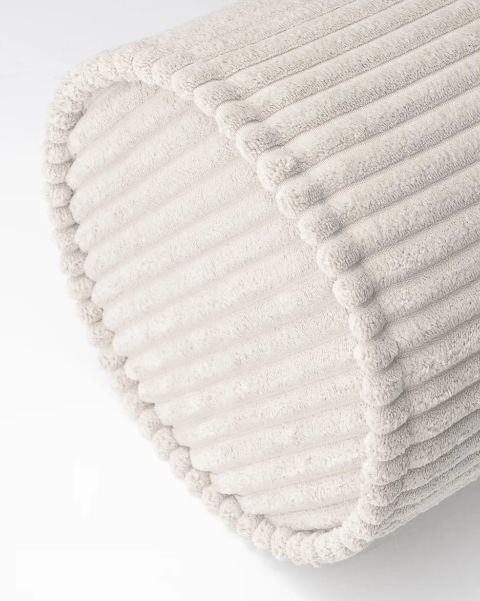 Ribstof rolkussen | Ø 18 x 55 cm | Marshmallow