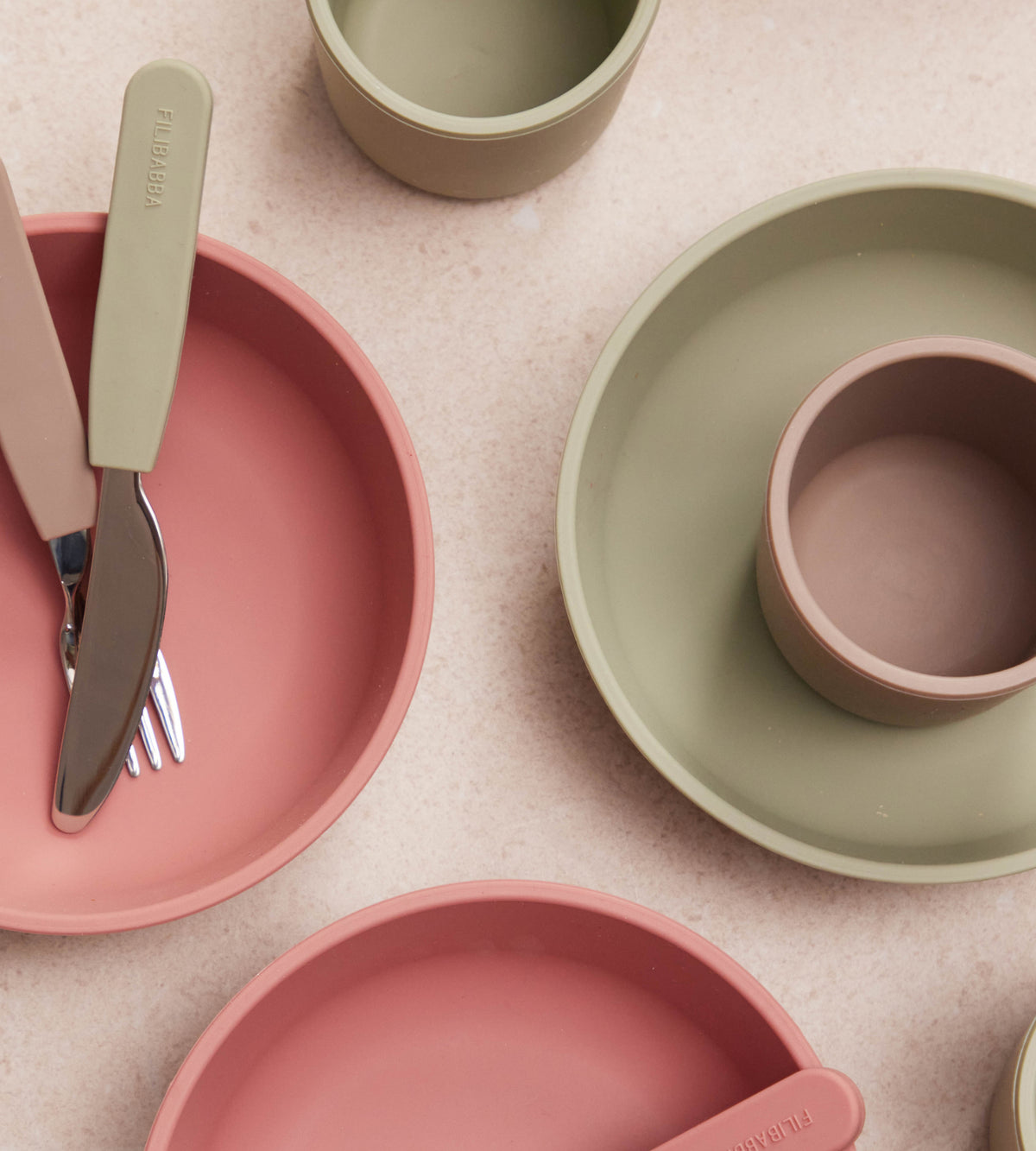 Siliconen dinerset | Rose