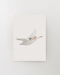 Enkele kaart | Gans met baby | Licht