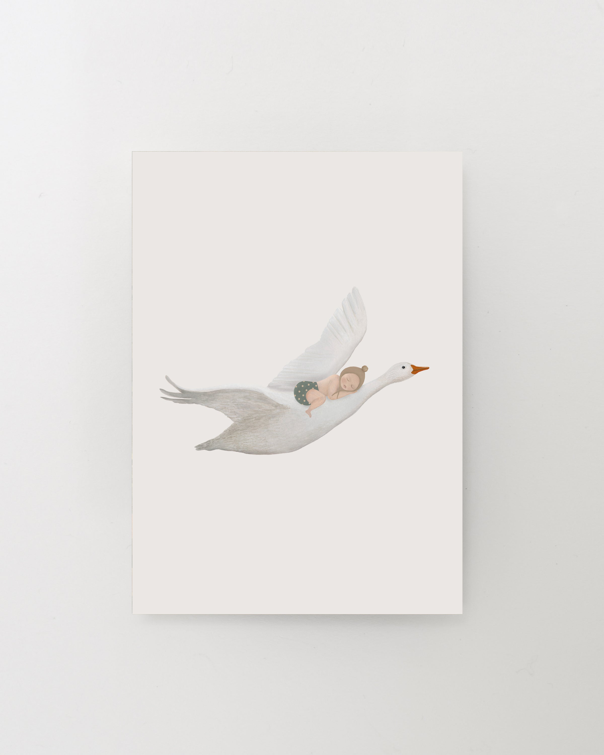 Enkele kaart | Gans met baby | Licht
