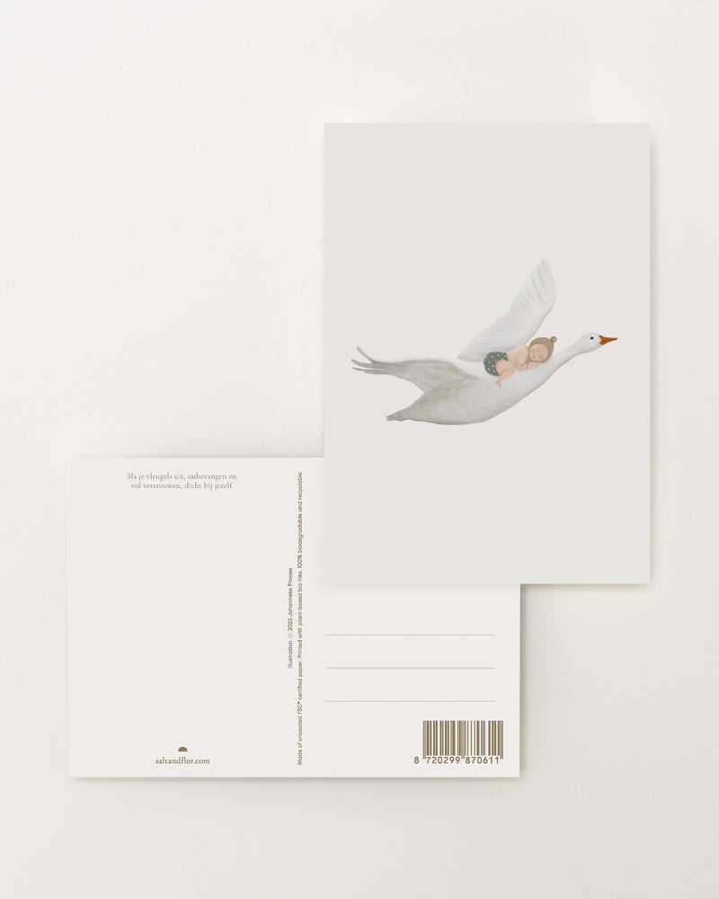 Enkele kaart | Gans met baby | Licht