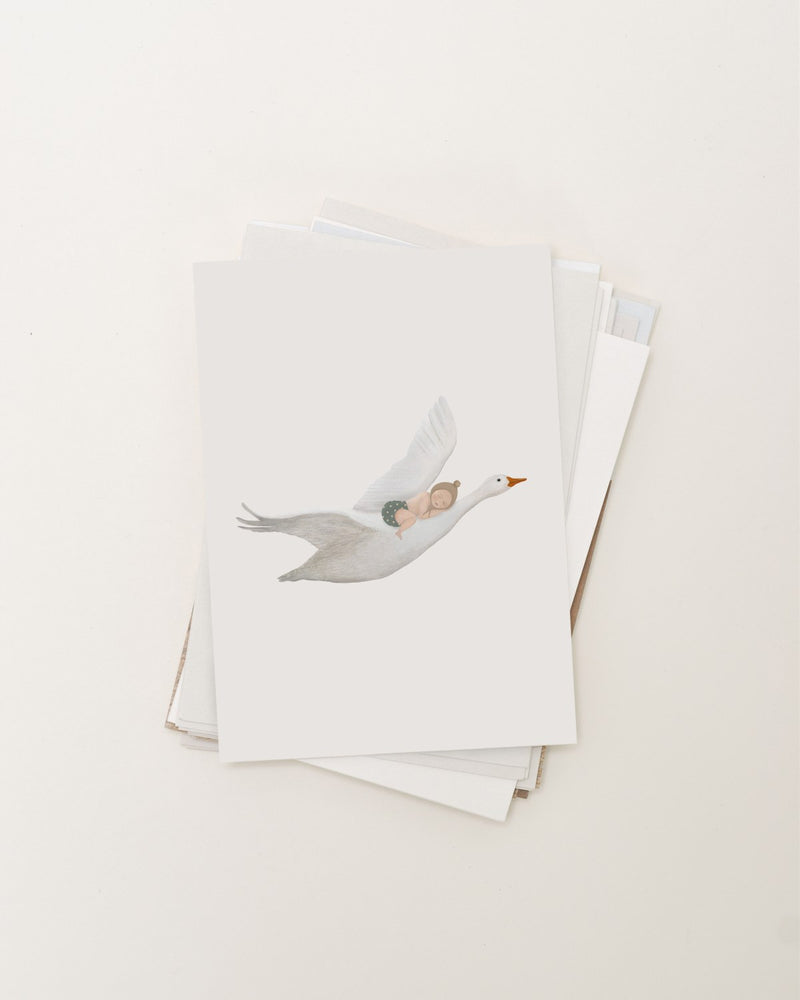 Enkele kaart | Gans met baby | Licht