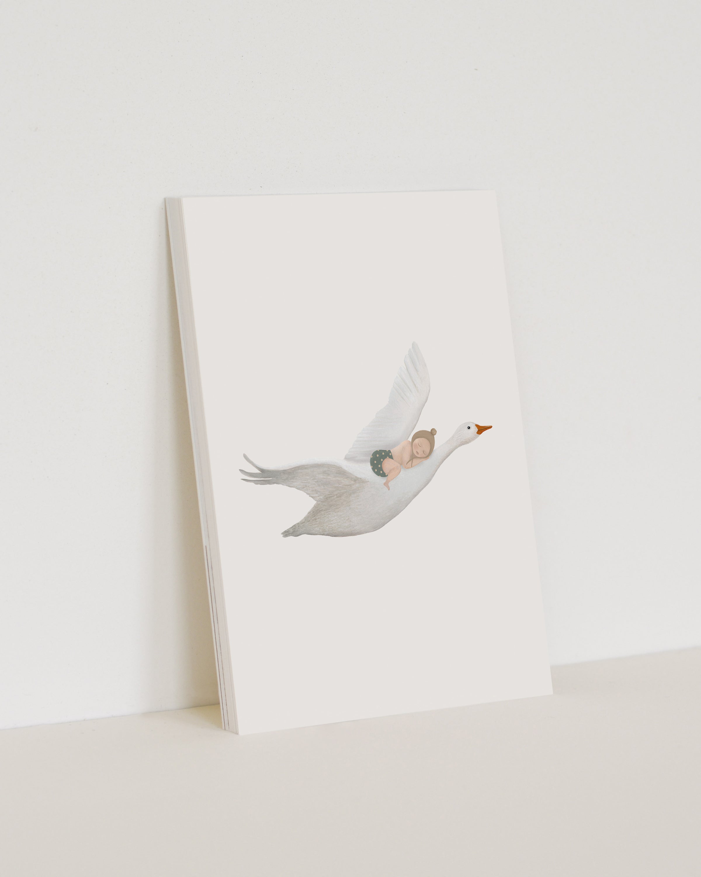 Enkele kaart | Gans met baby | Licht