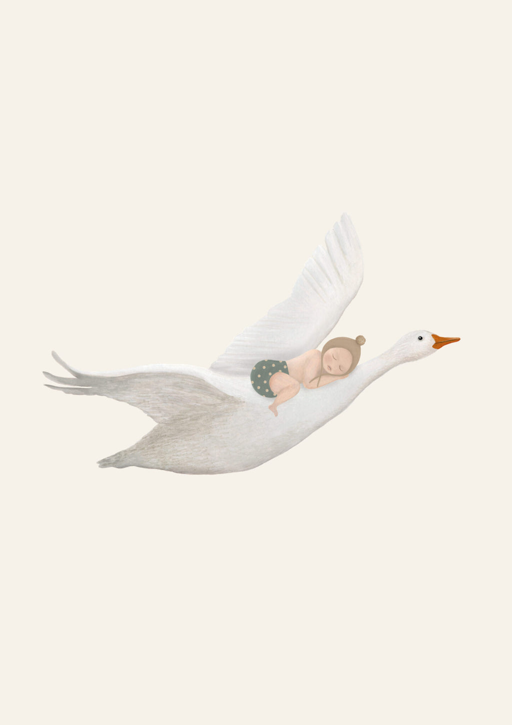 Enkele kaart met envelop | Gans met baby