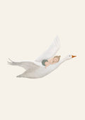 Enkele kaart met envelop | Gans met baby