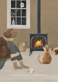 Enkele kaart met envelop | Haardkachel