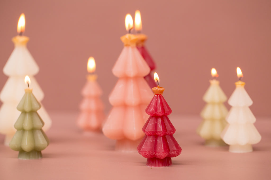 Kerstboomkaars met ster | H 9 cm | Cherry blossom